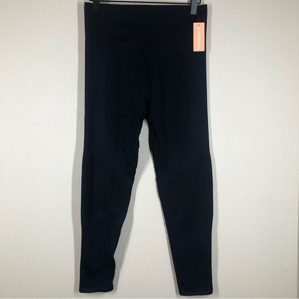 Thirdlove Black Flex Seamless Compression Legging Ribbed Waistband Size Large